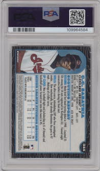 C.C. Sabathia from the 1999 Bowman Chrome set graded by PSA and given an overall grade of 9.