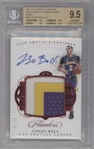 Lonzo Ball from the 2017-18 Panini Flawless set featuring a Ruby  parallel graded by Beckett and given an overall grade of 9.5.