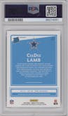CeeDee Lamb from the 2020 Panini Donruss Optic set featuring a Pink parallel graded by PSA and given an overall grade of 9.