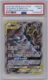 Garchomp & Giratina GX  from the 2019 Pokemon S&M  set featuring a Power Partnership Tins parallel graded by PSA and given an overall grade of 9.