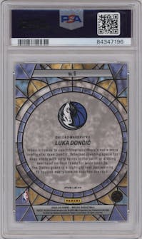 Luka Doncic from the 2022-23 Panini Mosaic set graded by PSA and given an overall grade of 10.