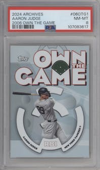 Aaron Judge from the 2024 Topps Archives set graded by PSA and given an overall grade of 8.