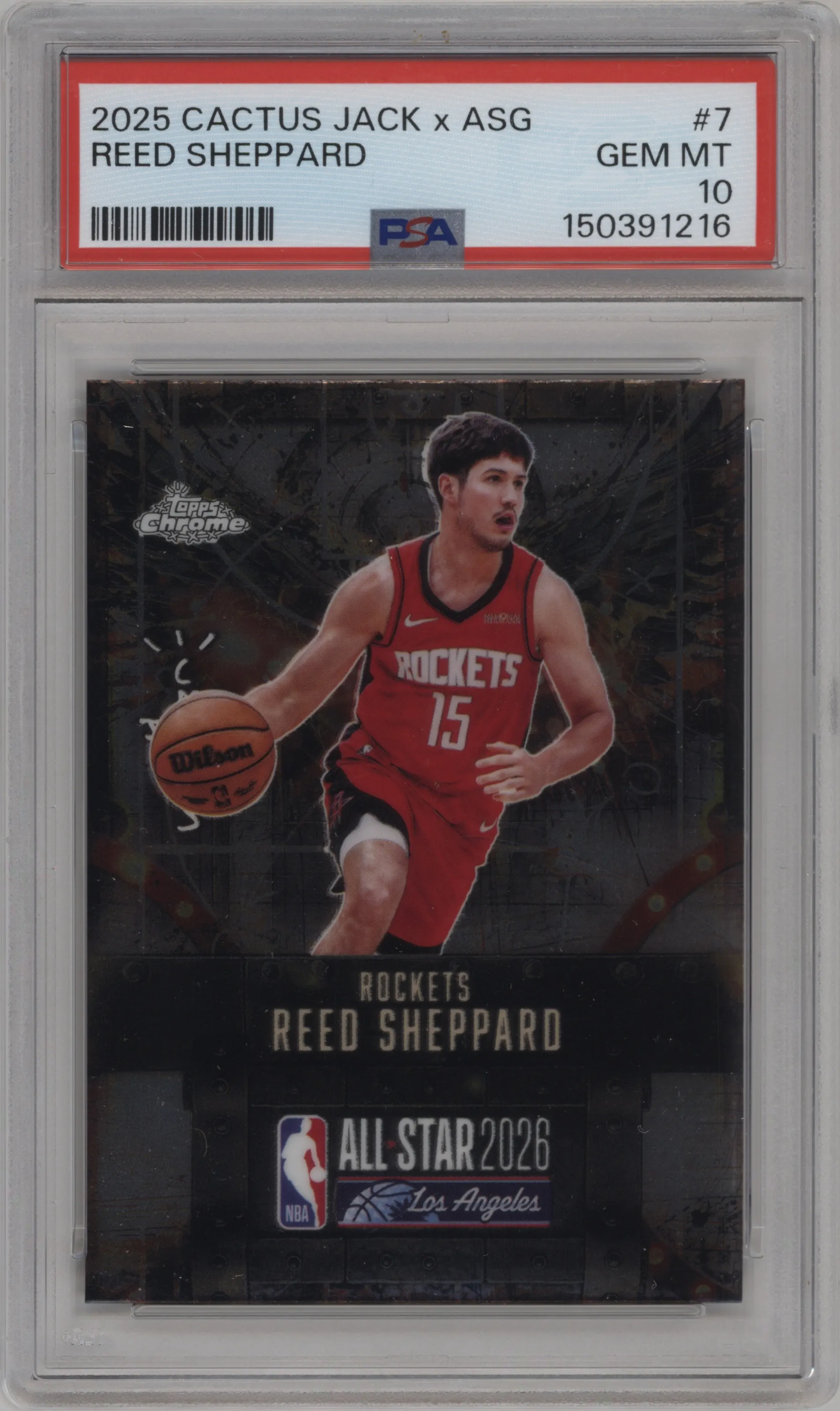 2025 Topps Chrome Cactus Jack x NBA All-Star Game Topps Chrome Cactus Jack x NBA All-Star Game Reed Sheppard #7 PSA 10