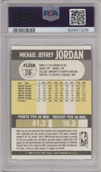 Michael Jordan from the 1990-91 Fleer set graded by PSA and given an overall grade of 9.