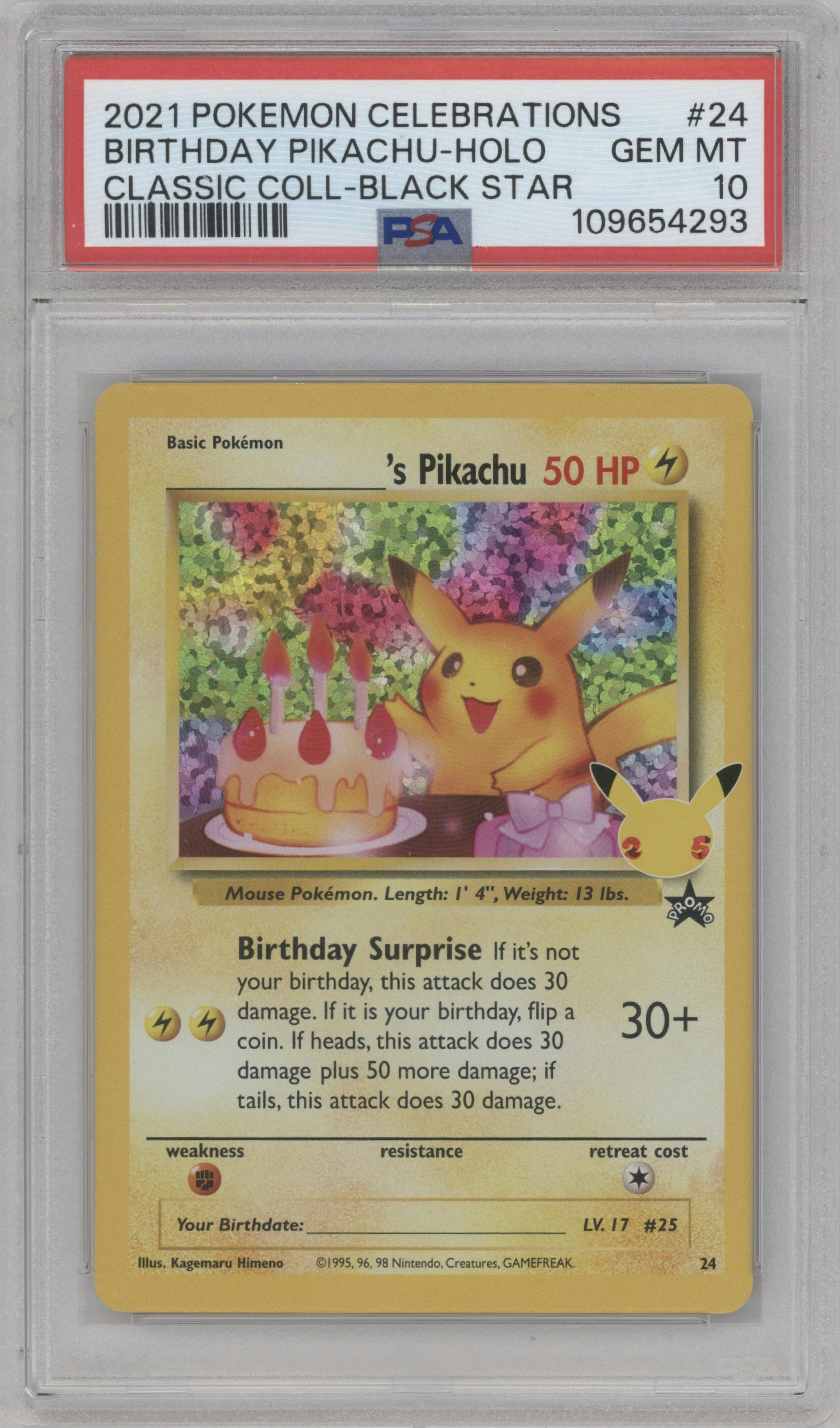______'s Pikachu from the 2021 Pokemon SWSH set graded by PSA and given an overall grade of 10.