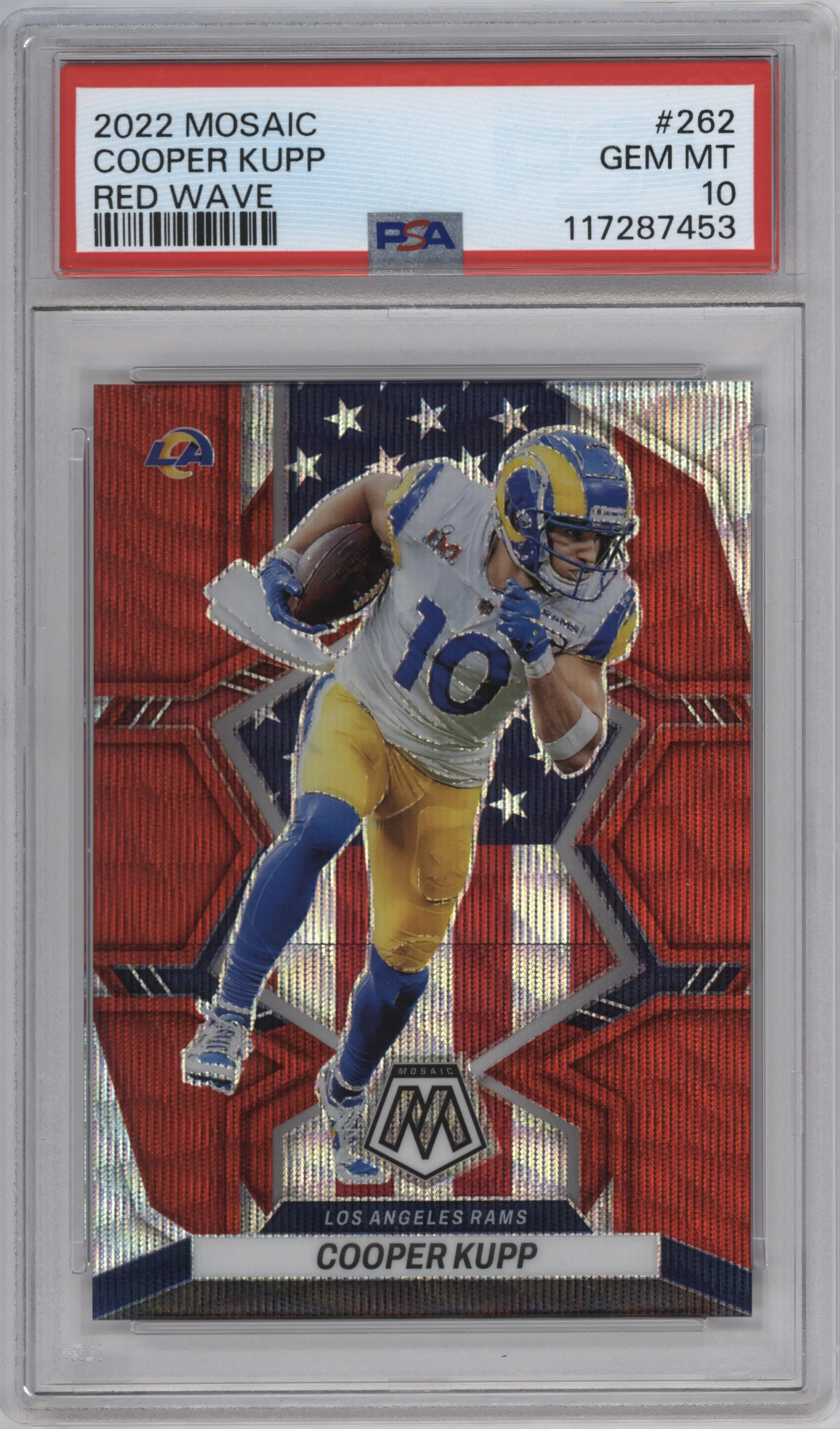 2022 Panini Mosaic Cooper Kupp Red Wave #262 PSA 10