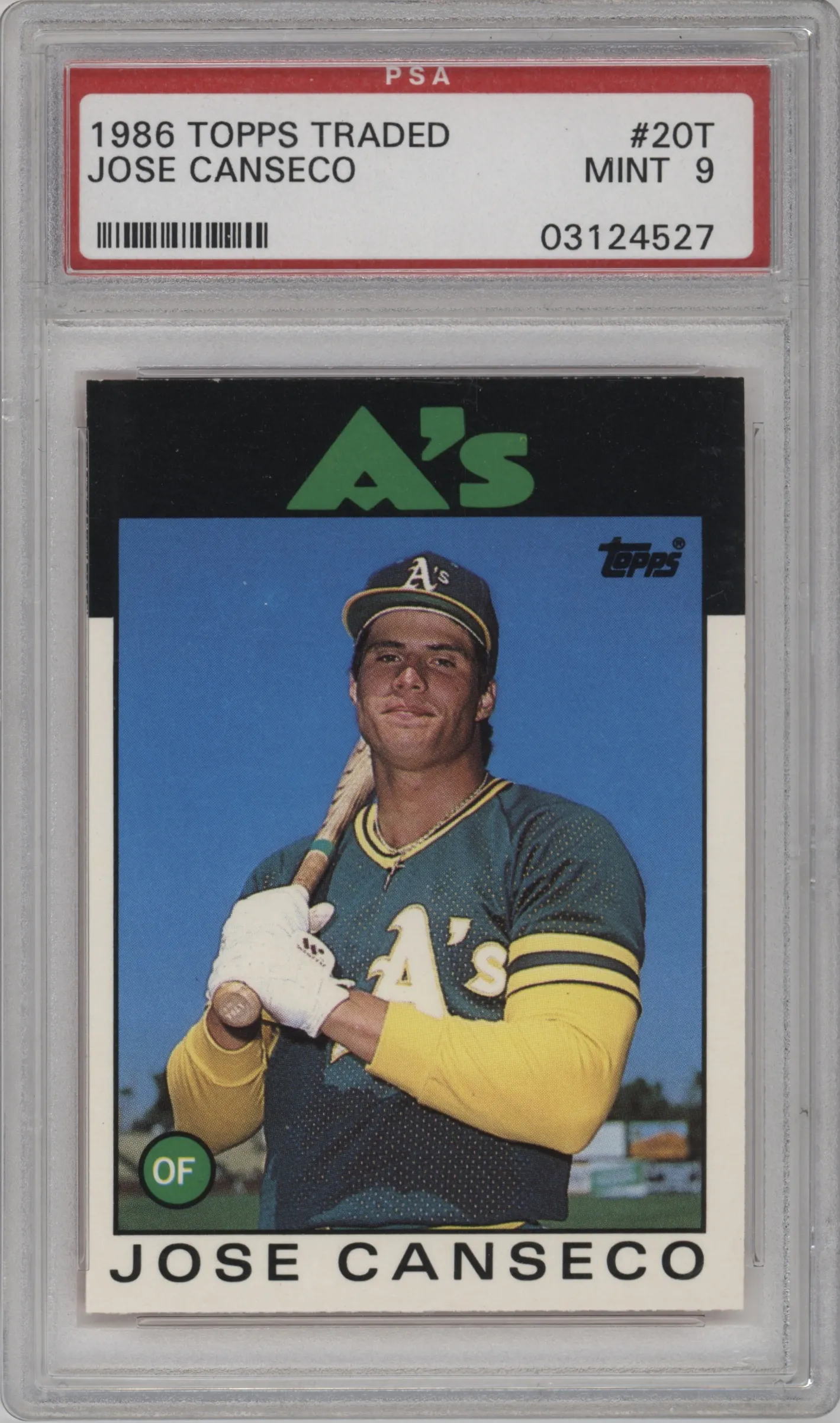 1986 Topps Traded Jose Canseco #20T PSA 9