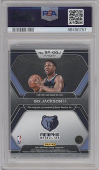 GG Jackson II from the 2023-24 Panini Prizm set featuring a Silver Prizm parallel graded by PSA and given an overall grade of 10.