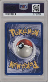 Charizard from the 1999 Pokemon set graded by PSA and given an overall grade of 6.