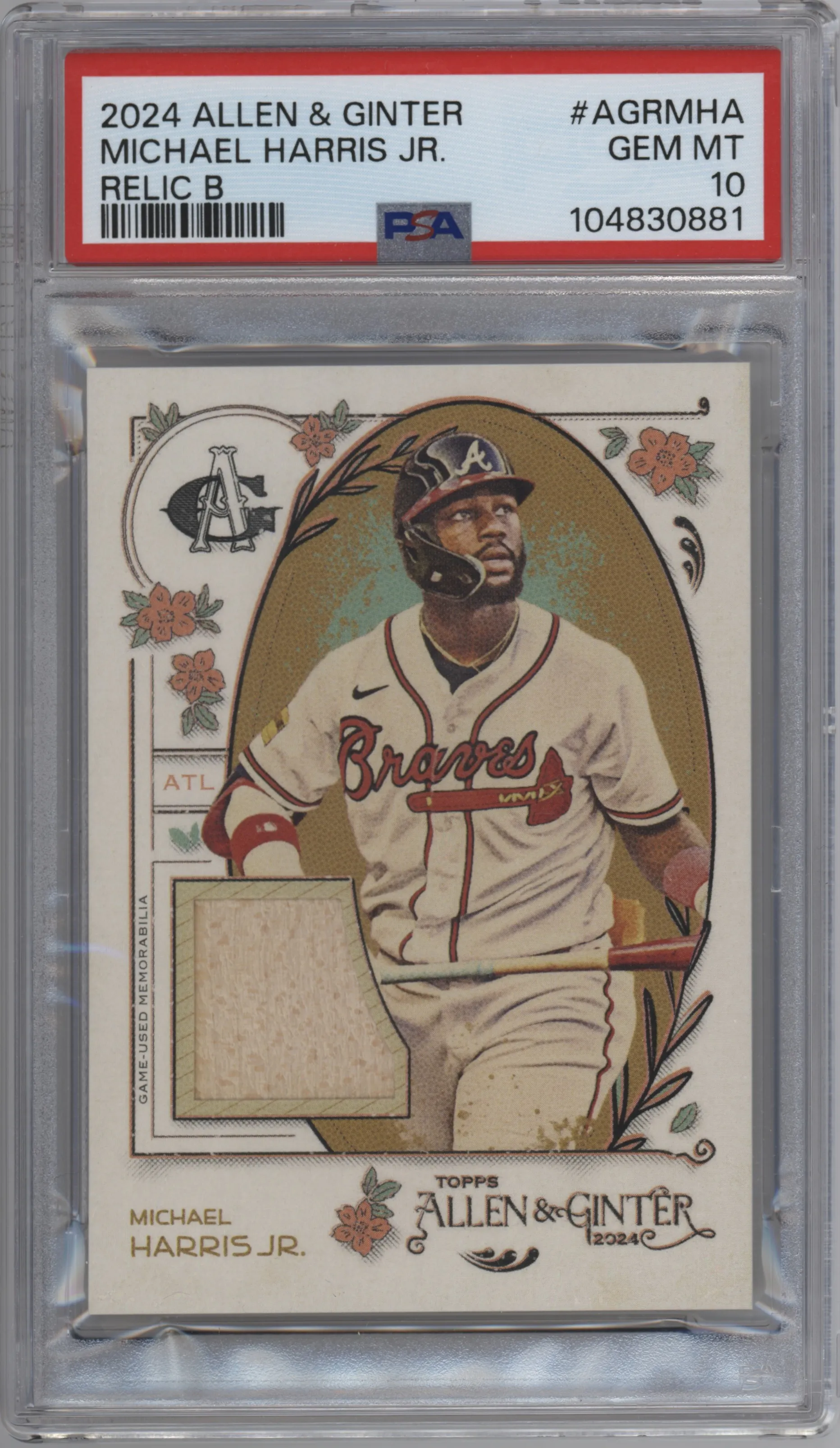 2024 Topps Allen & Ginter Relics B Michael Harris Jr. PSA 10