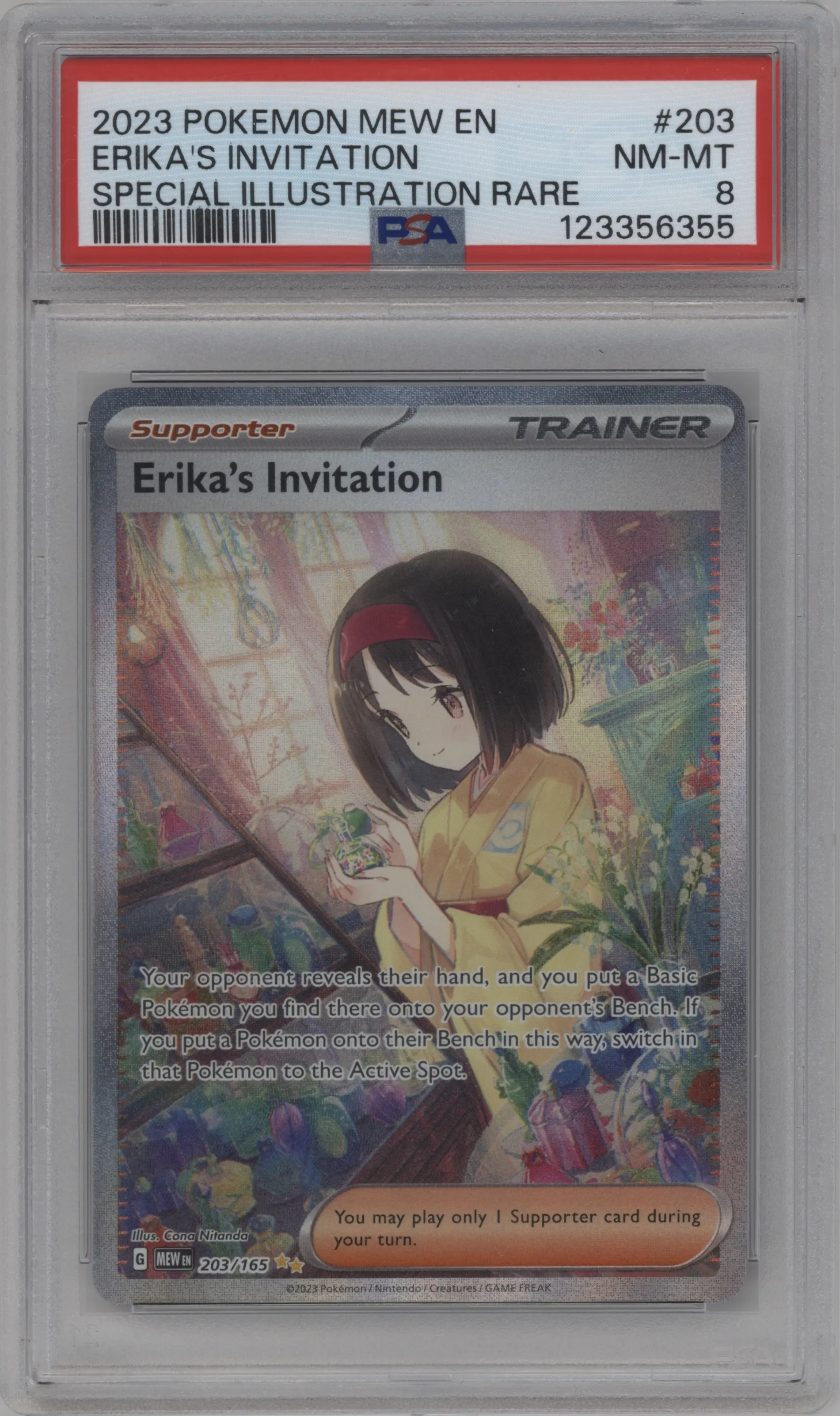2023 Pokemon SV Erika's Invitation #203 PSA 8