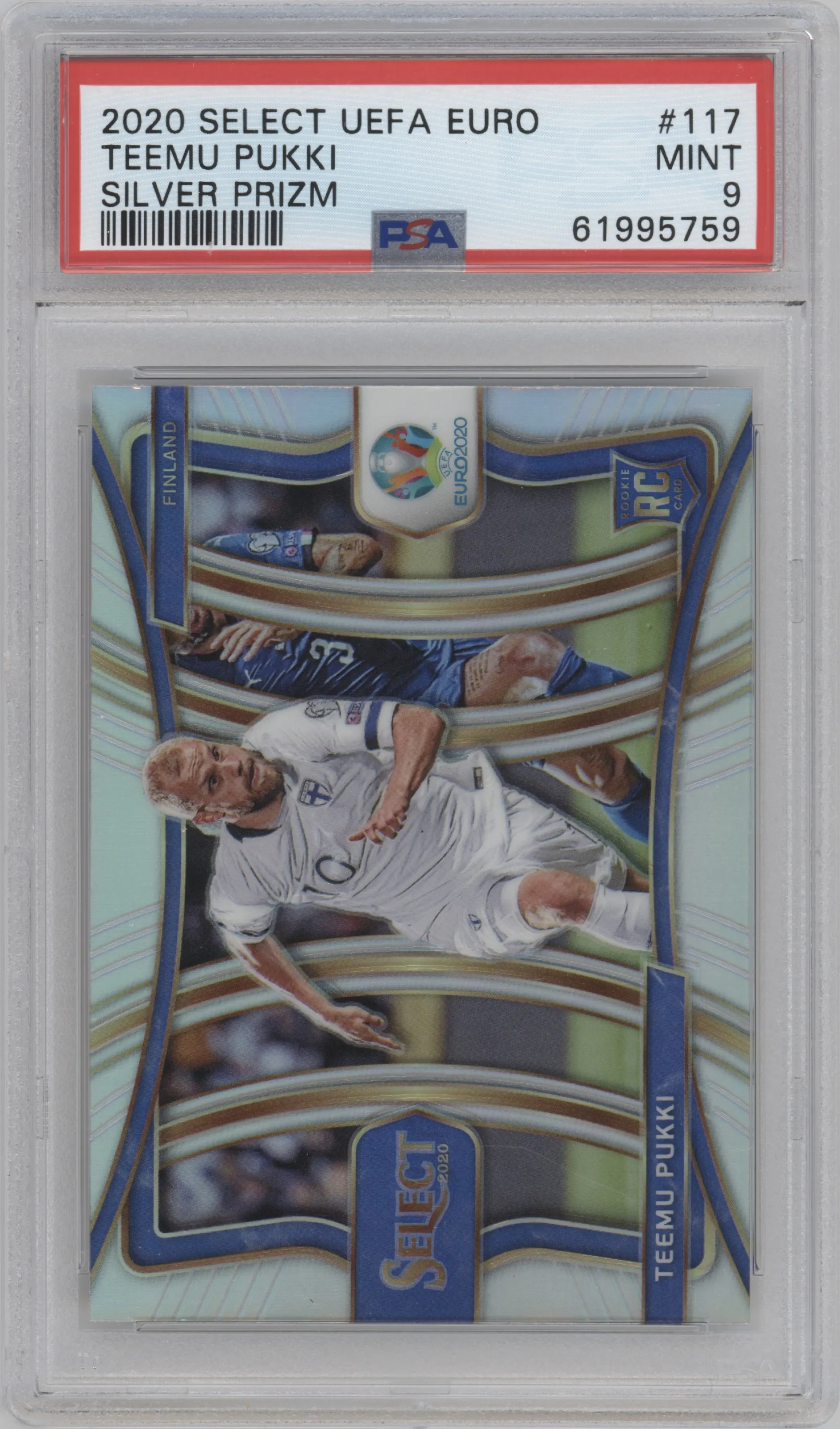 2020 Panini Select UEFA Euro Mezzanine Teemu Pukki Silver Prizm #117 PSA 9