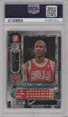 Michael Jordan from the 1997-98 Metal Universe set graded by PSA and given an overall grade of 7.