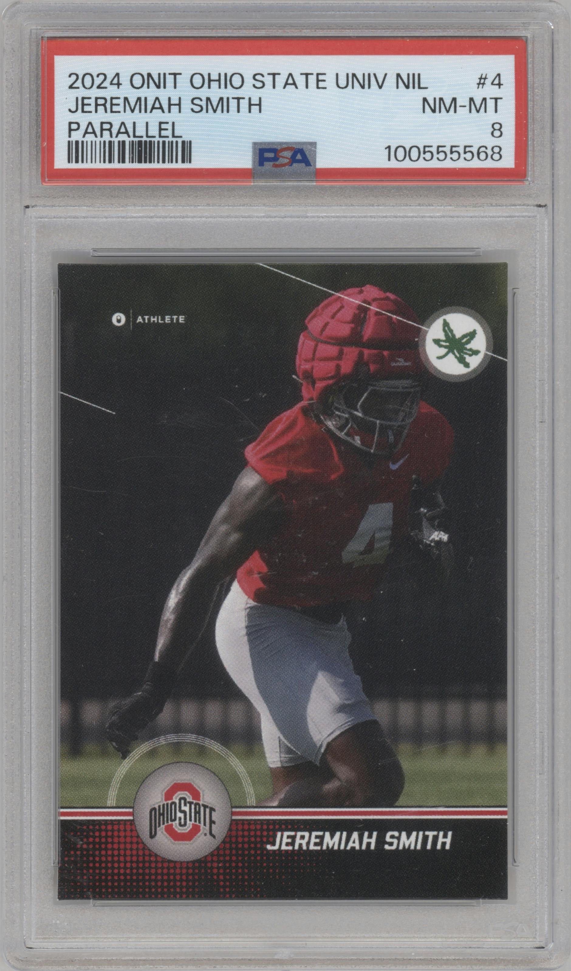 Jeremiah Smith from the 2024 ONIT Athlete Ohio State Buckeyes set graded by PSA and given an overall grade of 8.