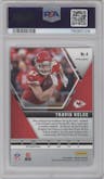 Travis Kelce from the 2020 Panini Mosaic set featuring a Genesis parallel graded by PSA and given an overall grade of 10.