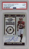 Terry McLaurin from the 2019 Panini Contenders Optic set graded by PSA and given an overall grade of 9.