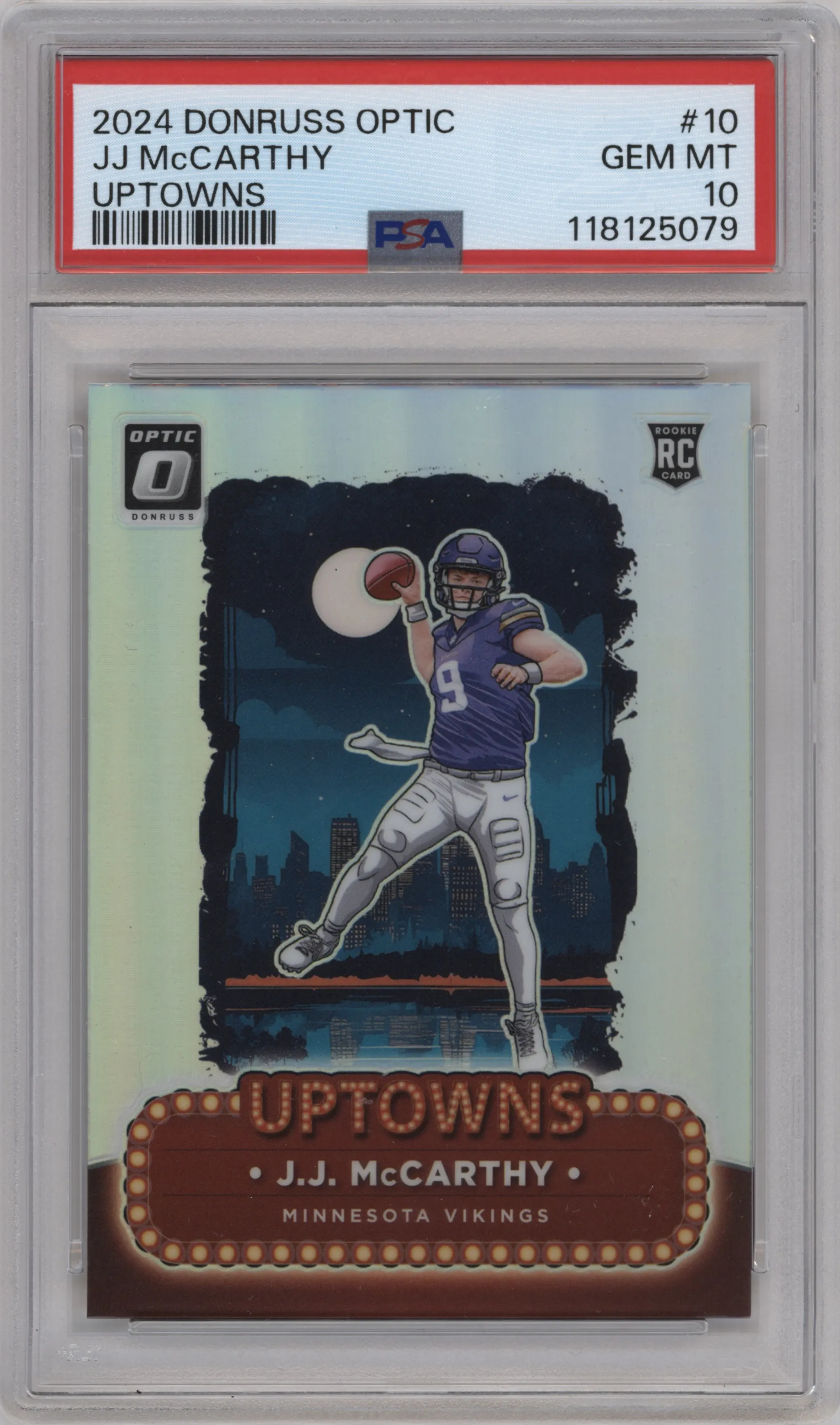 2024 Donruss Optic Uptowns J.J. McCarthy #10 PSA 10