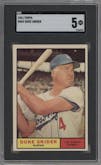 Duke Snider from the 1961 Topps set graded by SGC and given an overall grade of 5.