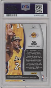 Kobe Bryant from the 2019-20 Panini Prizm set graded by PSA and given an overall grade of 10.