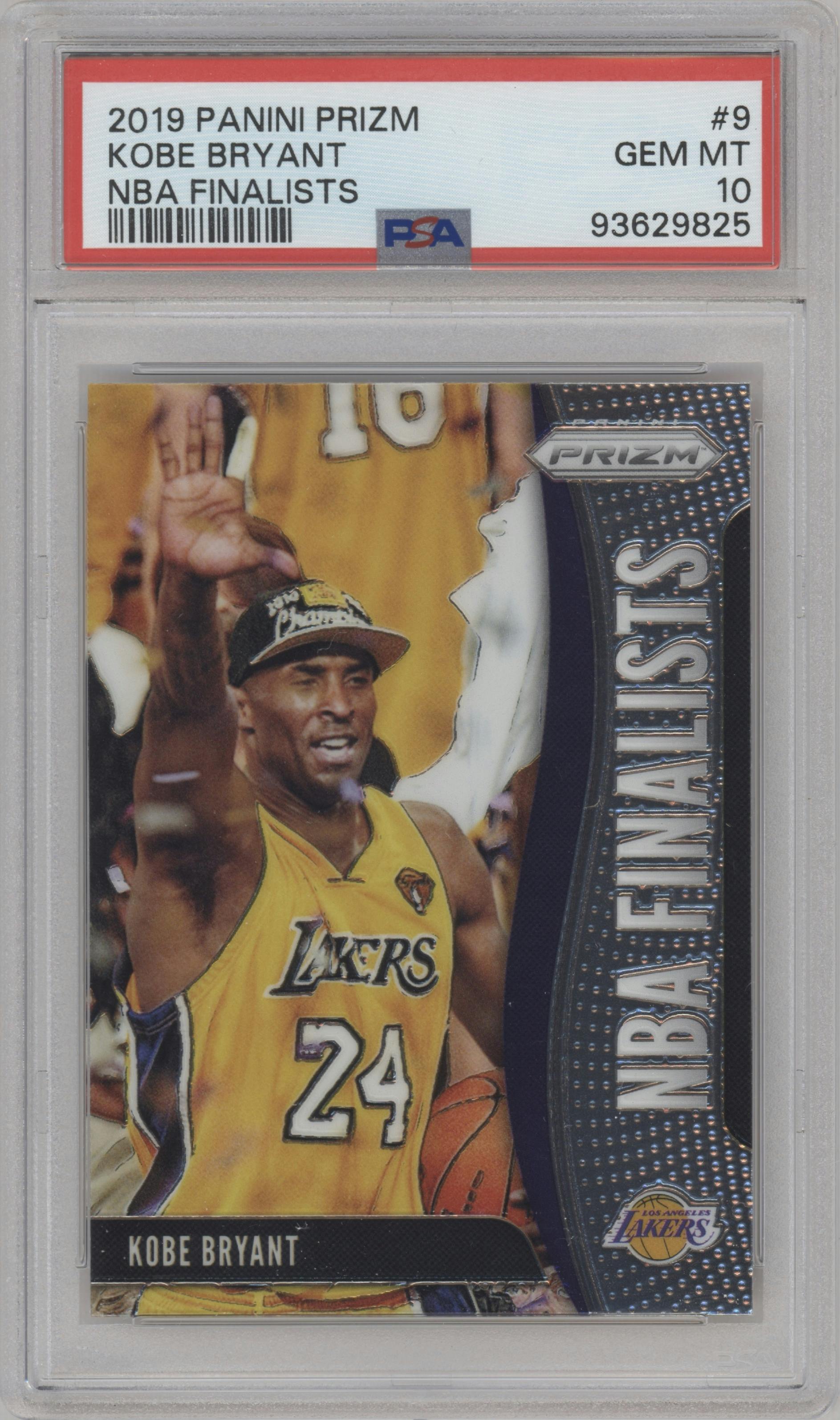 Kobe Bryant from the 2019-20 Panini Prizm set graded by PSA and given an overall grade of 10.