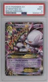 M Mewtwo EX from the 2015 Pokemon XY set graded by PSA and given an overall grade of 9.