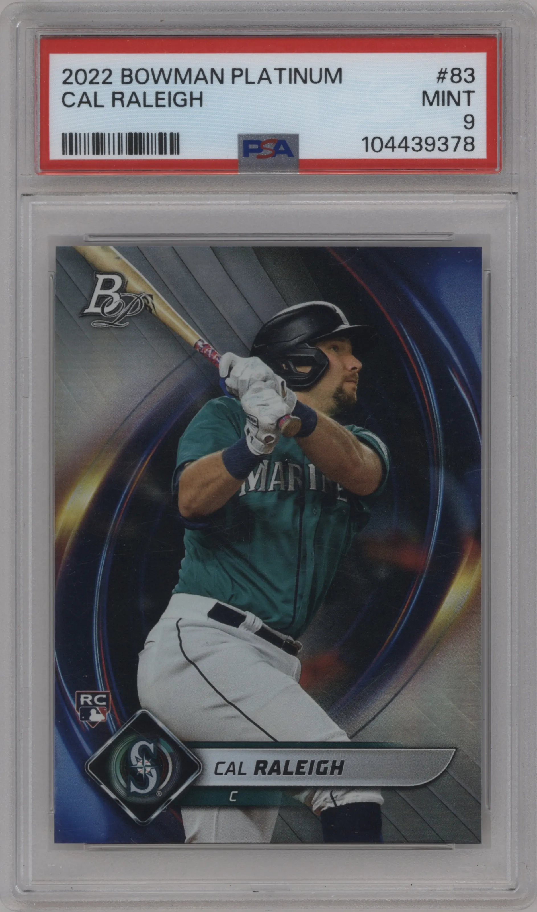 2022 Bowman Platinum Cal Raleigh #83 PSA 9