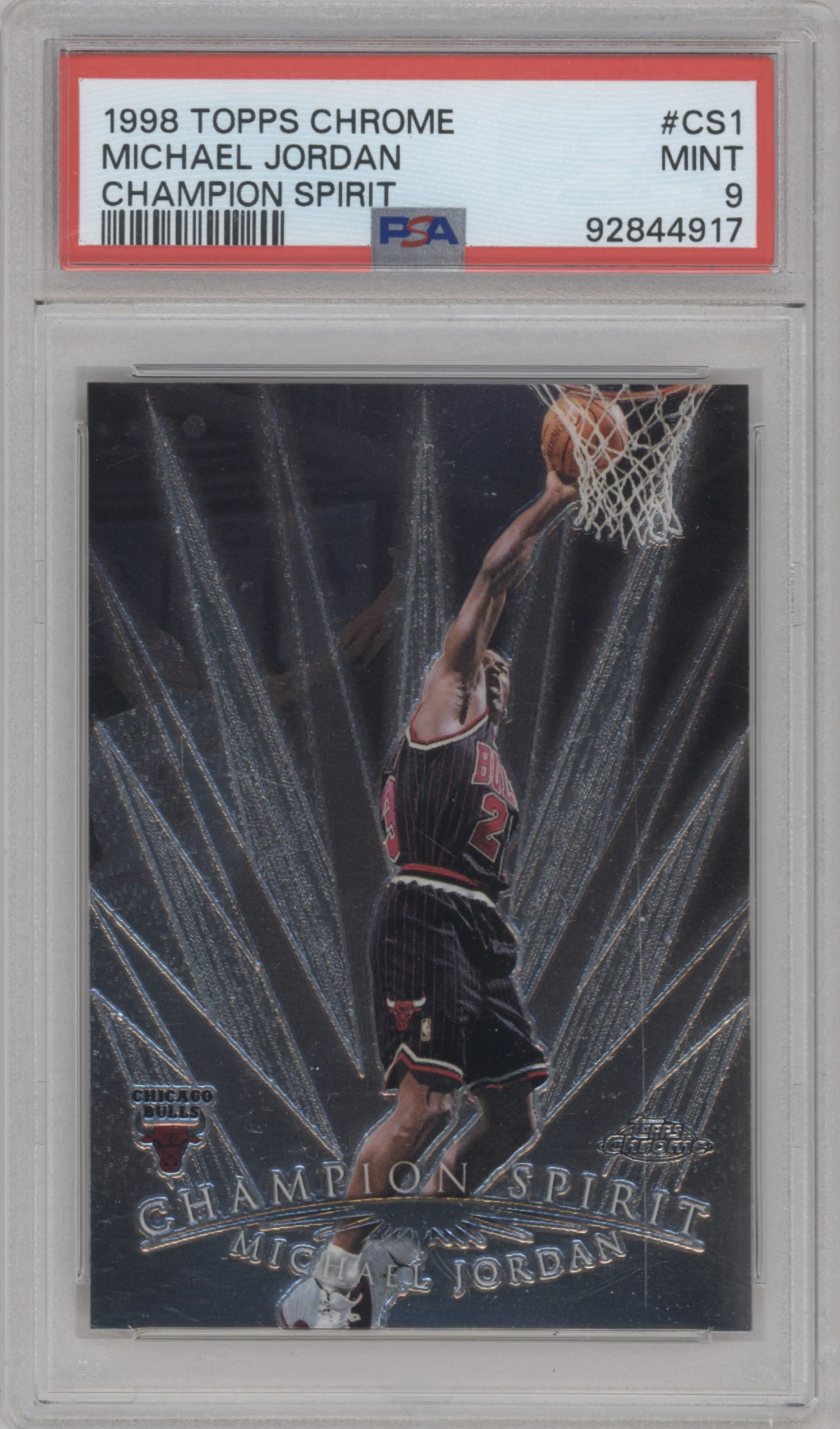 1998 Topps Chrome Champion Spirit Michael Jordan #CS1 PSA 9