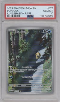 Psyduck from the 2023 Pokemon SV set graded by PSA and given an overall grade of 10.