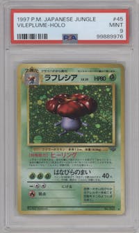 Vileplume from the 1997 Pokemon JPN set graded by PSA and given an overall grade of 9.