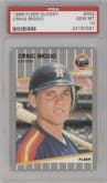 Craig Biggio from the 1989 Fleer set featuring a Glossy parallel graded by PSA and given an overall grade of 10.