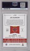 Joe Burrow from the 2020 Panini Chronicles set featuring a Pink parallel graded by PSA and given an overall grade of 10.