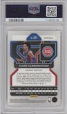 Cade Cunningham from the 2021-22 Panini Prizm  set featuring a Orange Ice parallel graded by PSA and given an overall grade of 9.