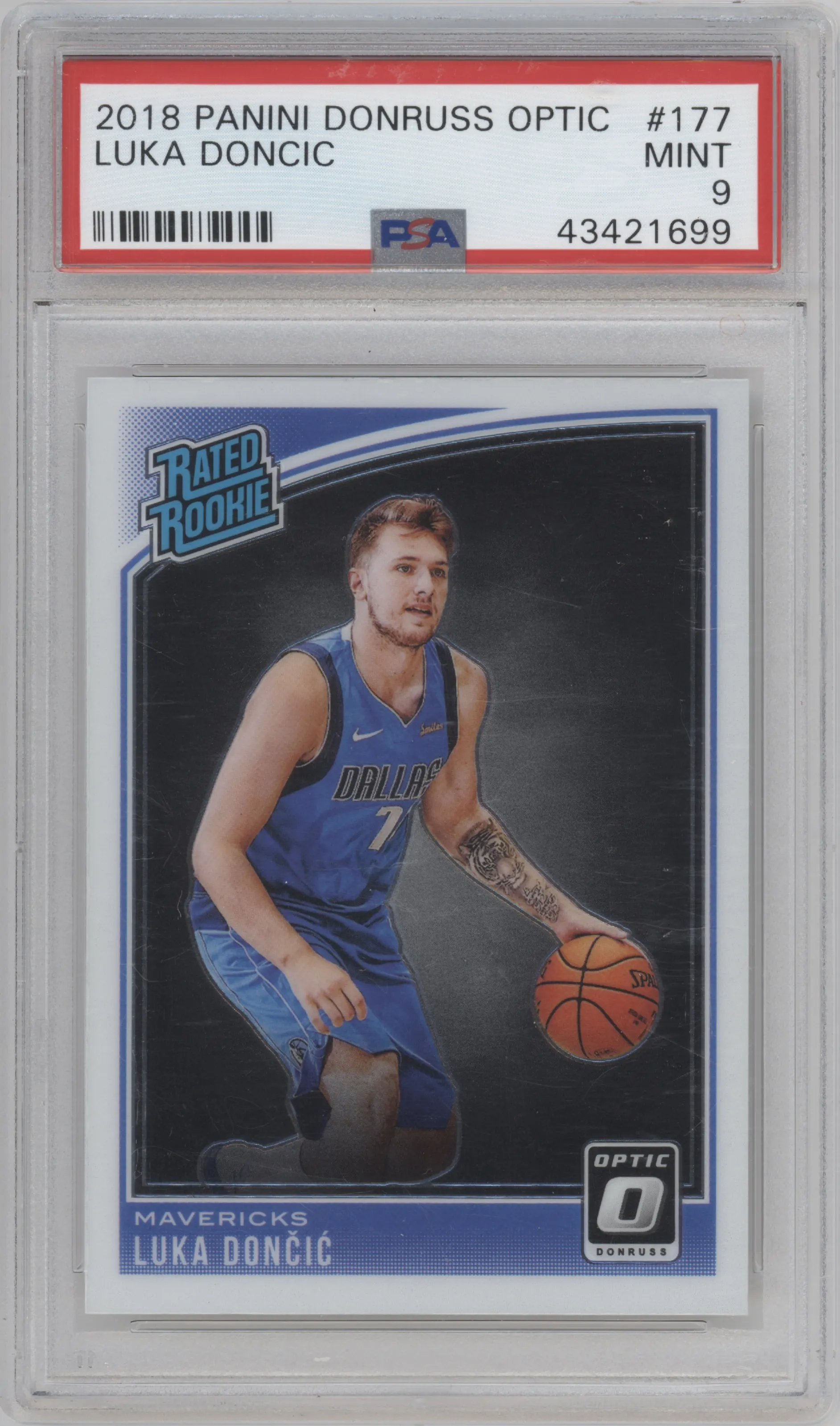 2018 Panini Donruss Optic Rated Rookie Luka Doncic PSA 9