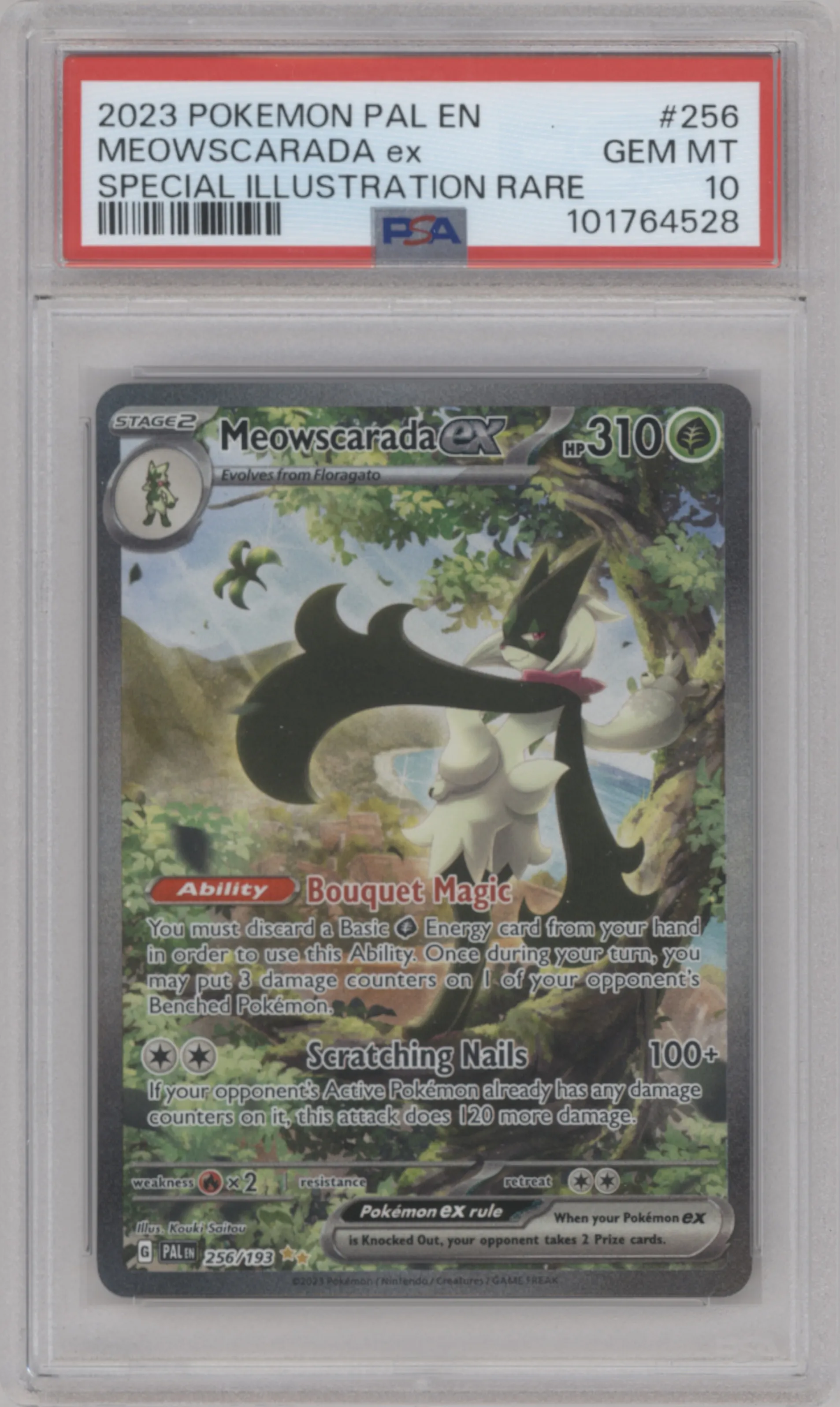 2023 Pokemon SV Paldea Evolved Meowscarada EX #256 PSA 10