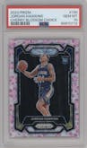 Jordan Hawkins from the 2023-24 Panini Prizm set featuring a Choice Cherry Blossom parallel graded by PSA and given an overall grade of 10.