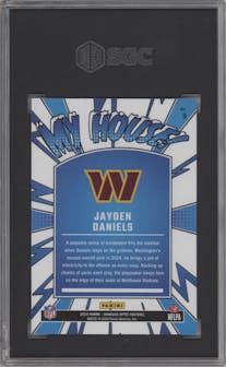 Jayden Daniels from the 2024 Donruss Optic set graded by SGC and given an overall grade of 9.5.