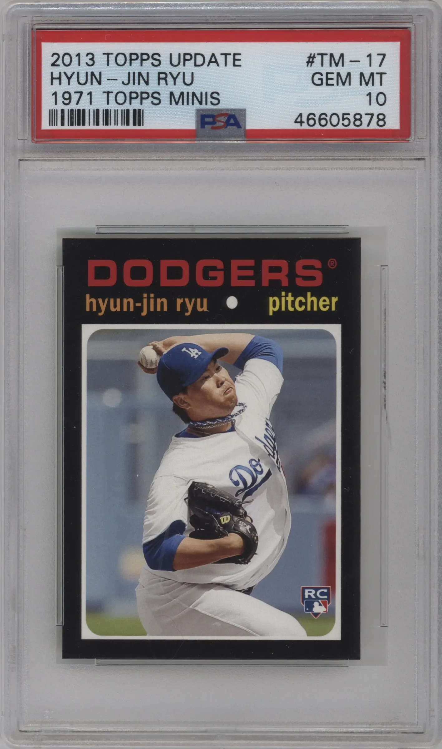 2013 Topps Update 1971 Topps Mini Hyun-Jin Ryu #TM-17 PSA 10