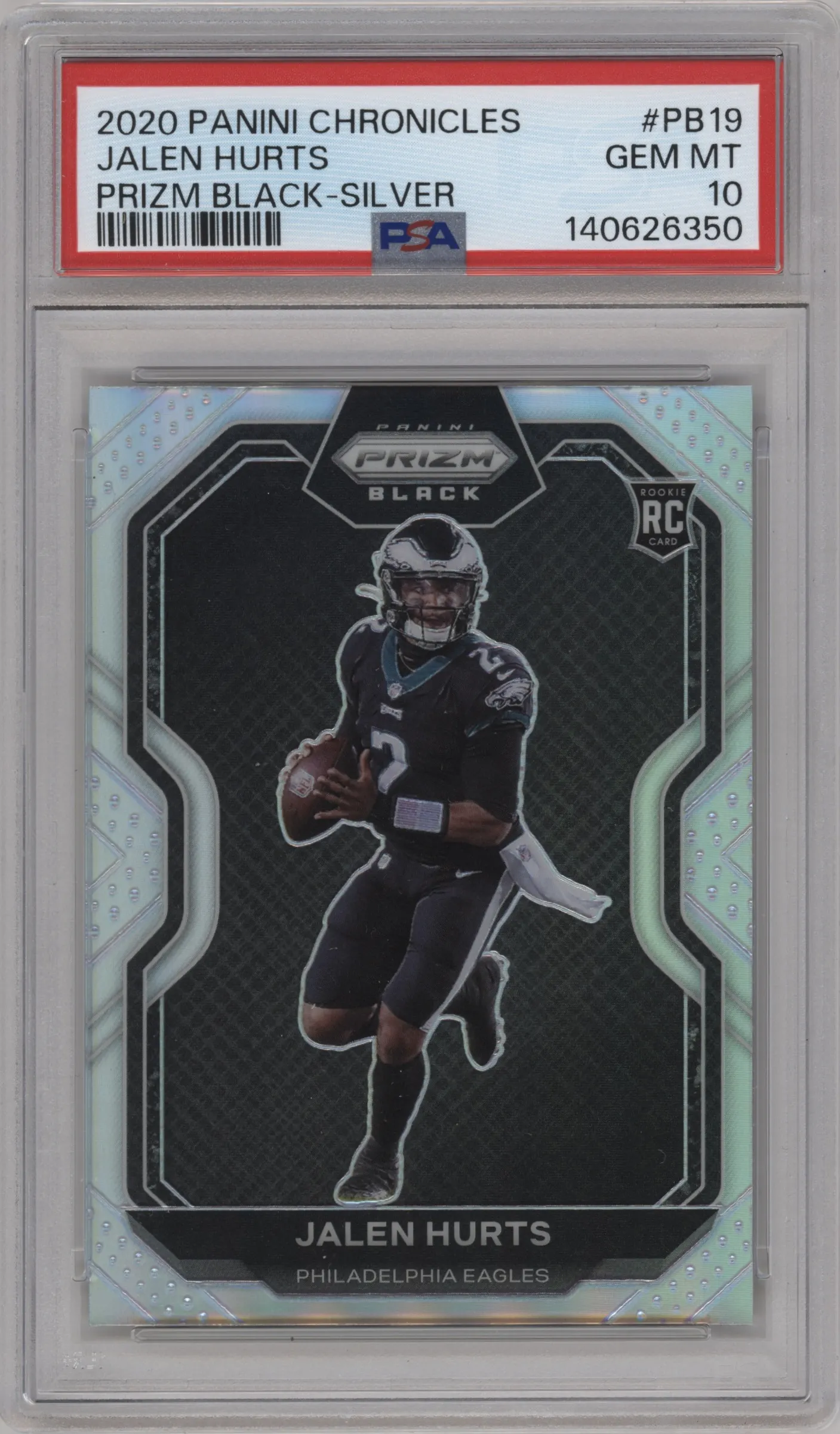 2020 Panini Chronicles Prizm Black Jalen Hurts Silver #PB-19 PSA 10