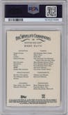 Babe Ruth from the 2024 Topps Allen & Ginter set featuring a Gold Refractor parallel graded by PSA and given an overall grade of 9.