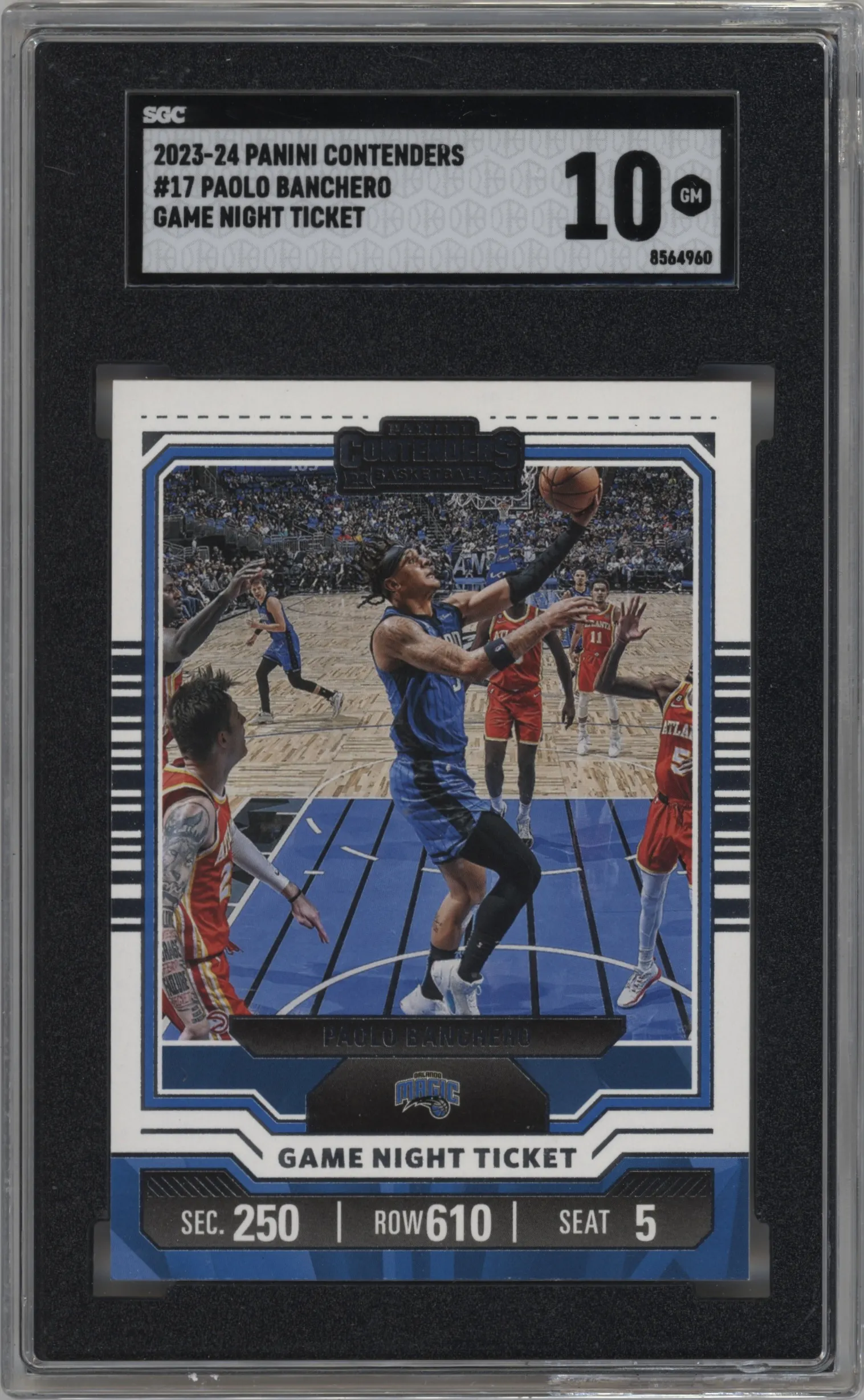 2023 Panini Contenders Game Night Tkt. Paolo Banchero #17 SGC 10