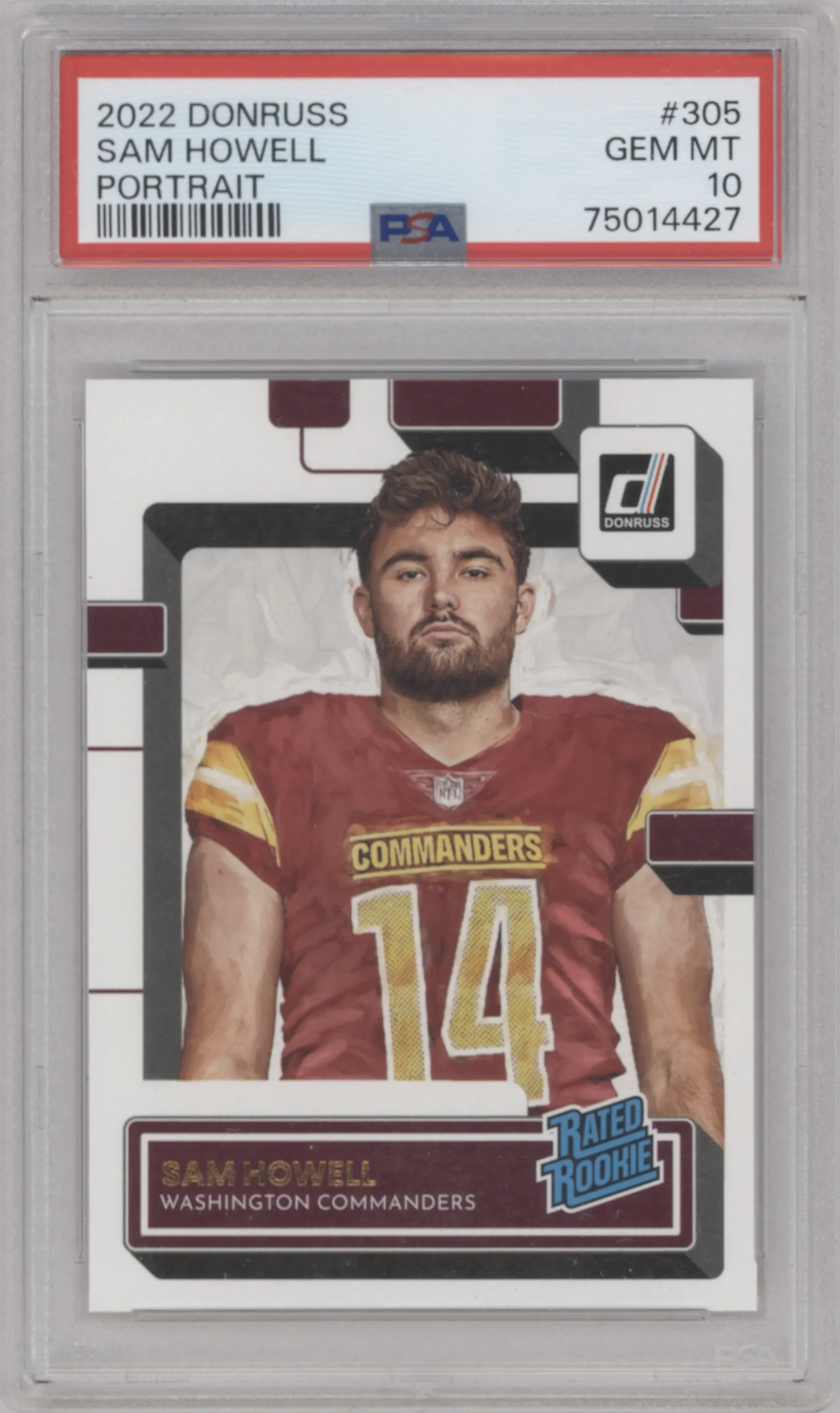 2022 Panini Donruss Rtd.Rke.Portrait Sam Howell #305 PSA 10