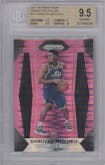 Donovan Mitchell from the 2017-18 Panini Prizm  set featuring a Pink Pulsar parallel graded by Beckett and given an overall grade of 9.5.