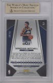 Donovan Mitchell from the 2017-18 Panini Prizm  set featuring a Pink Pulsar parallel graded by Beckett and given an overall grade of 9.5.