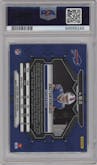 Dalton Kincaid from the 2023 Panini Mosaic set featuring a Silver parallel graded by PSA and given an overall grade of 10.