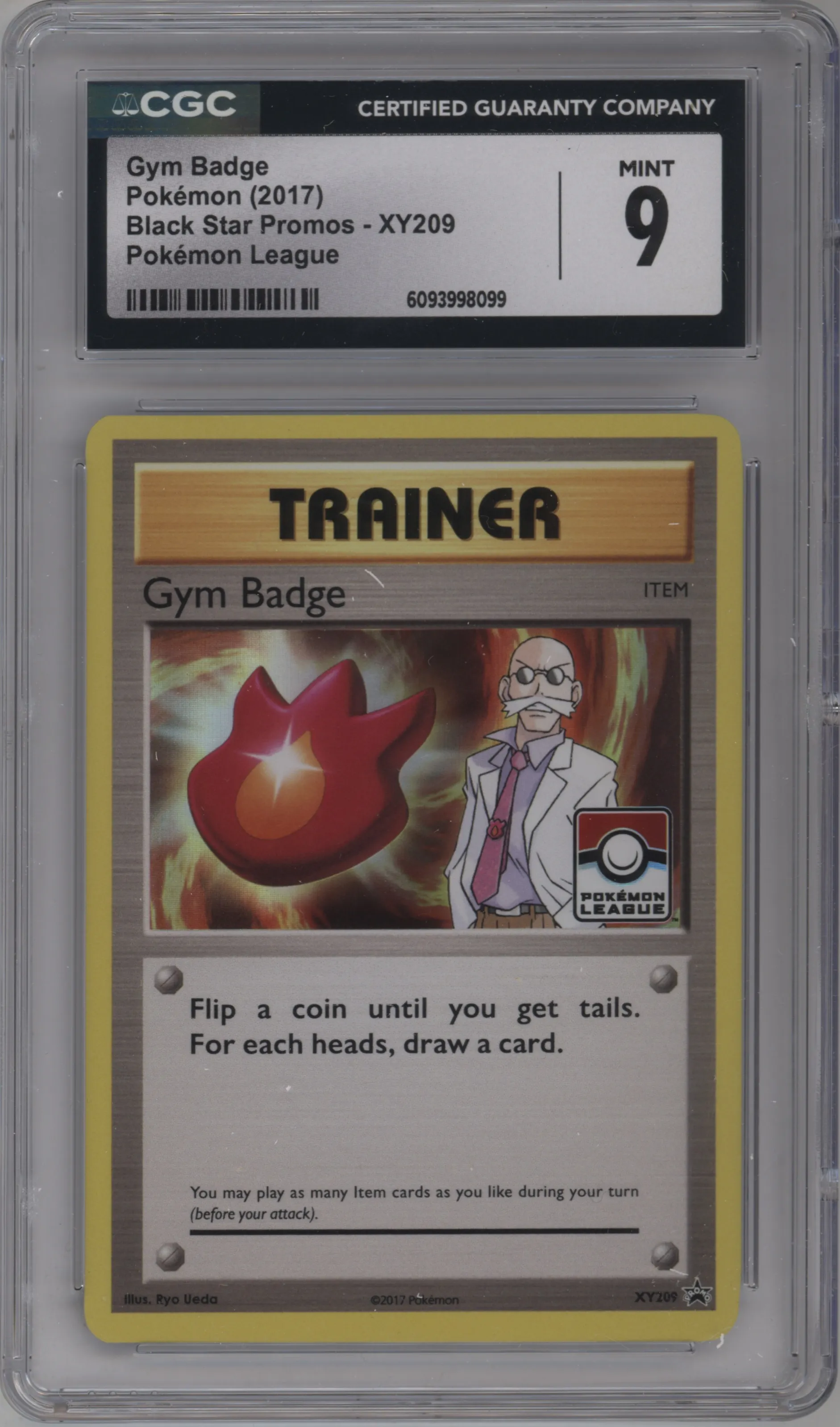 2017 Pokemon XY Gym Badge Pokemon League #XY209 CGC 9