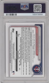 Carlos Silva from the 2024 Bowman set featuring a HTA Gold Lava Refractor parallel graded by PSA and given an overall grade of 10.