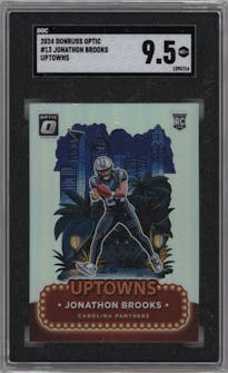 Jonathon Brooks  from the 2024 Donruss Optic set graded by SGC and given an overall grade of 9.5.