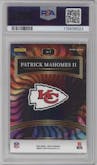 Patrick Mahomes II from the 2024 Panini Select set graded by PSA and given an overall grade of 10.