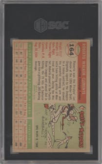 Roberto Clemente from the 1955 Topps set graded by SGC and given an overall grade of 3.5.