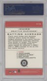 Ichiro from the 2001 Fleer Platinum set graded by PSA and given an overall grade of 10.